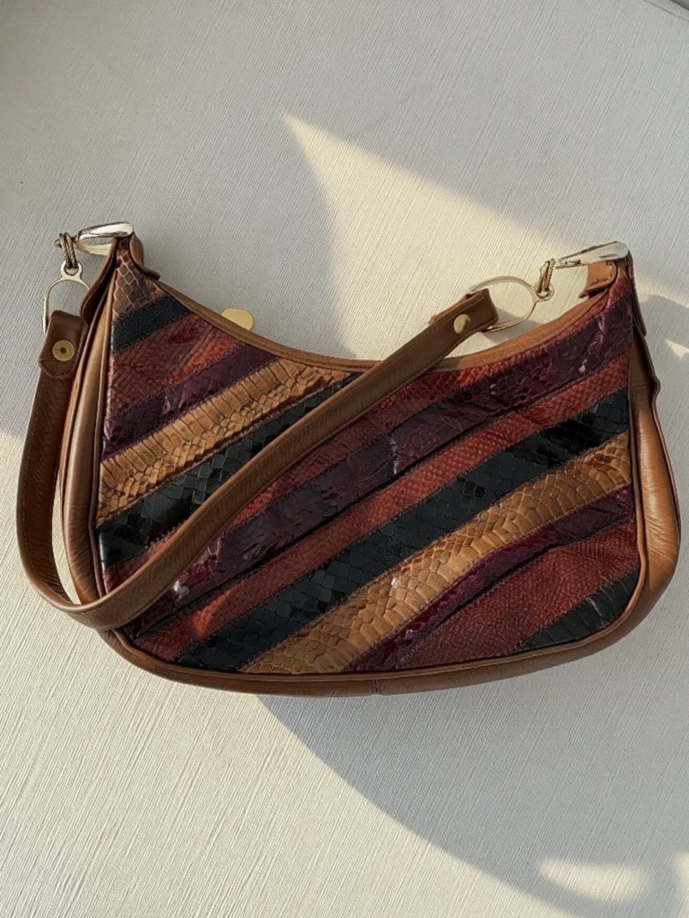 Vintage Palizzio Snakeskin Patchwork Shoulder Bag – 70s/80s